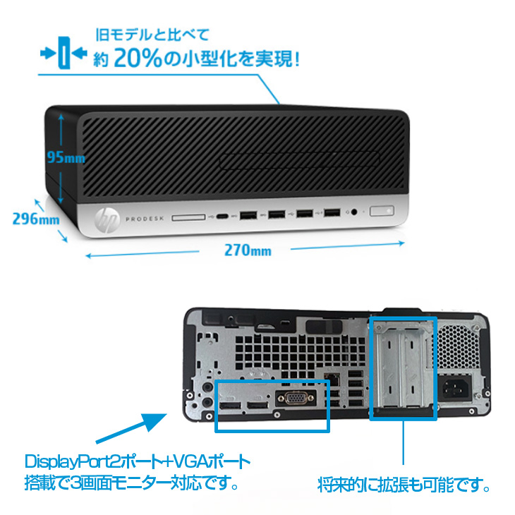 HP ProDesk 600G4 SFF 中古 3画面同時出力 省スペースデスク HP ProDesk 600G4 SFF 中古 3画面同時出力 省スペースデスク
