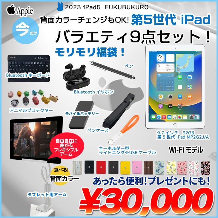 【第5世代 iPad 便利に使える付属品付もりもり9点福袋 】Apple iPad5 第5世代 MP2G2J/A Wi-fiモデル 2017 32GB A1822 選べるカラー