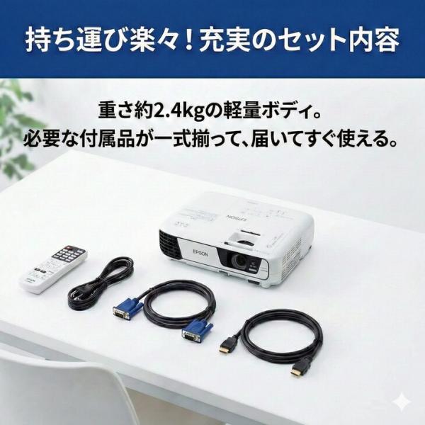 【レンタル】 EPSON 液晶プロジェクター プレゼン セミナ 講義 結婚式の二次会に 解像度 標準VGA1280x800 HDMI EB-W31 3200lm WXGAsub_image5