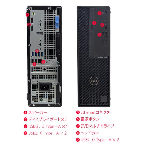 【中古パソコン】DELL OptiPlex 3090 SFF デスク Office Win11 第10世代[Core i5 10500 メモリ8GB SSD512GB]:良品sub_image6