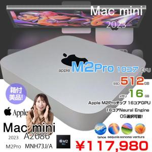【中古パソコン】Apple Mac mini MNH73J/A A2686 M2 Pro 2023 小型デスク 選べるOS [Apple M2 Pro 10コア メモリ16GB SSD512GB 無線 BT シルバー 純箱 ]:美品