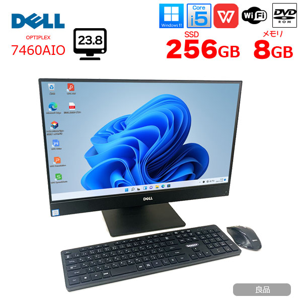 【中古パソコン】DELL 一体型 OptiPlex 7460 AIO 中古 デスクトップ キー・マウス セット [Core i5 8500 メモリ8GB SSD256G ROM 無線 23.8]:良品sub_image1