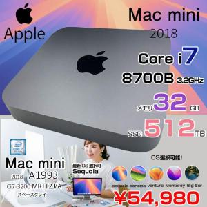 Apple Mac mini MRTT2J/A A1993 2018 小型デスク 選べるOS [Core i7 8700B 3.2GHz メモリ32GB SSD512GB 無線 BT スペースグレイ ]:アウトレット