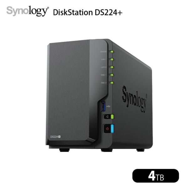 Synology DiskStation DS224+ 高性能 2ベイNAS デュアルコア(Intel Celeron J4125) メモリ2GB HDD4TB(HDD4TB×1、空×1)付属sub_image1