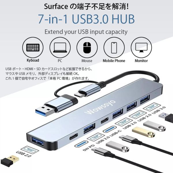 【新品バッテリーに交換済み!】Microsoft Surface Pro5 中古 タブレット 選べるカラー Office Win11 or 10 今だけ7in1ハブ+Surface新品BT日本語キーボード+ペン付[Core i5 7300U メモリ8GB SSD256GB 無線 カメラ 12.3型 ]:良品sub_image2