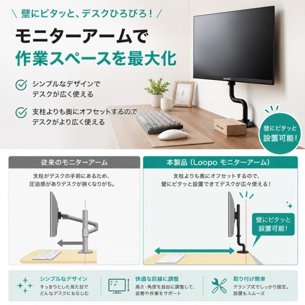 【シンプルなデザインでデスクが広く使える】27インチ ワイド液晶モニター ワンタッチ昇降モニターアームセット USB Type-C HDMI対応 IPSパネル JAPANNEXT JN-V27FLFHD-C65W 中古sub_image8