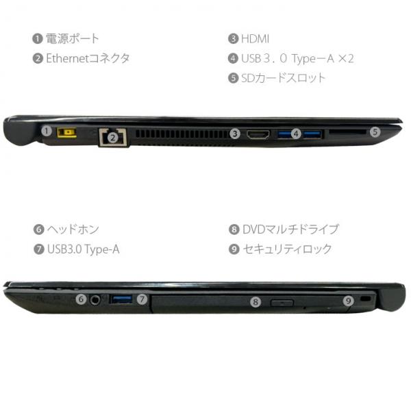 【中古】NEC VersaPro VKT25E-3 中古ノート 選べる Win11 or Win10 Office 第7世代 テンキー [Corei5 7200U メモリ8G SSD256GB マルチ 無線 15.6型 ] :良品sub_image7