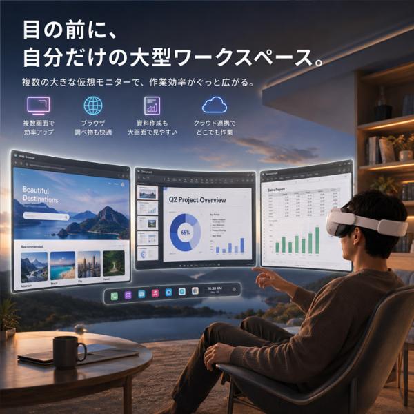 【純箱入り良品】Meta Quest 3 128GB 899-00591-01 VRヘッドセット Mixed Reality対応 オールインワン ワイヤレス ゴーグル 映画 ゲーム フィットネス PC作業にも 中古sub_image8