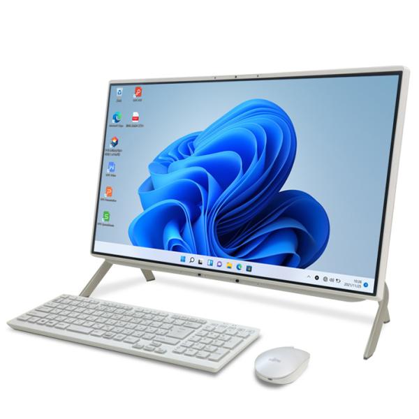 【純箱入良品】富士通 ESPRIMO WF1/F3 FMVWF3F17D 中古 一体型 デスクトップ　パソコン セット 地デジ Office Win11home 純正キーマウス[Core i7 11650G7メモリ16GB SSD512GB HDD1TB マルチ 無線　Bluetooth 23.8型 ホワイト」:良品sub_image8