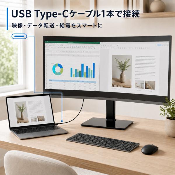 【広い画面が、仕事を変える】SAMSUNG LC34H890WJK 34インチ 曲面湾曲 液晶モニター ウルトラワイド Ultra WQHD HDMI DP USB-C デジタルハイエンド 中古:良品sub_image4
