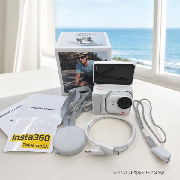 【手のひらサイズの4Kカメラ中古良品】Insta360 GO Ultra 01 アークティックホワイト 4K60fps 小型アクションカメラ 手ブレ補正 カメラ単体10m防水 磁気ペンダント付sub_image9