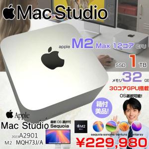 Apple Mac Studio MQH73J/A A2901 M2 Max 2023 小型デスク 選べるOS [Apple M2 Max 12コア 30コアGPU メモリ32GB