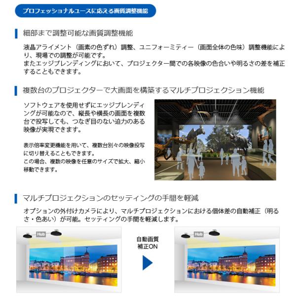 EPPSON レーザー光源搭載ビジネスプロジェクター EB-L1500UH 12000lm 3LCD方式 WUXGA 超短焦点レンズ ELPLU04 大規模イベント 講演会 展示会 企業のプレゼンテーション 映像コンテンツの上映 劇場　ホールsub_image6