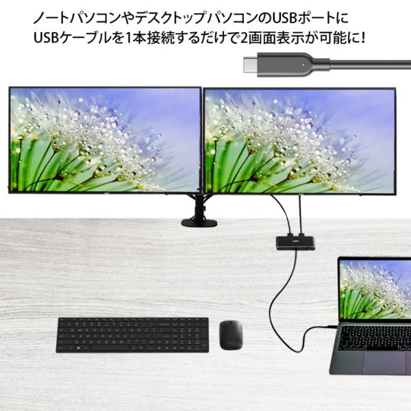 いきなり2画面マルチモニタセット USB-C1本で接続完了 らくらく複数画面　モニターアームでデスクすっきり デュアル 24インチ液晶の大画面 中古良品sub_image1