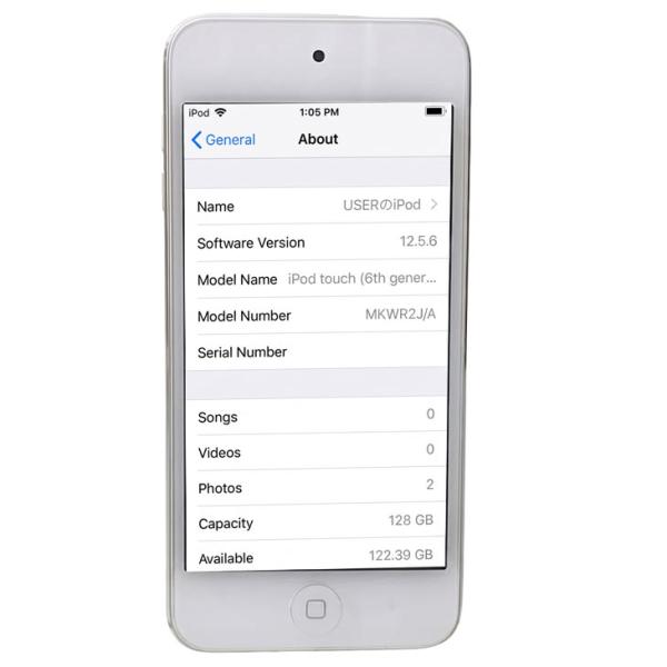 【新品バッテリに交換済】Apple iPod touch6 第6世代 MKWR2J/A [128GB 4インチRetinaディスプレイ Wi-Fi カメラ iOS12.5.7 シルバー] :良品sub_image4