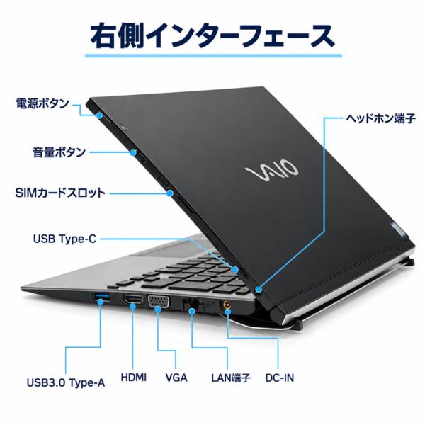 【1台5役の便利なPC】SONY VAIO Pro PA VJPA11C12N 中古 タブレット Office Win11 2in1 第8世代[Core i5 3800Y 8GB SSD256GB LTE 12.5型]:良品sub_image10
