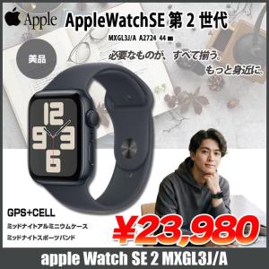 【中古】Apple Watch SE 第2世代(GPS+CELL)44mm MXGL3J/A　A2724 [ミッドナイト アルミニウムケース スポーツバンド46mm(S/M)]:美品
