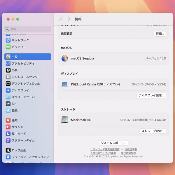 【中古パソコン】Apple MacBook Pro 16inch MK1F3J/A  A2485 Late 2021 TouchID　選べるOS [Apple M1 Pro 10コア 16G SSD1TB 無線 BT カメラ 16.2 Silver ] :良品sub_image8