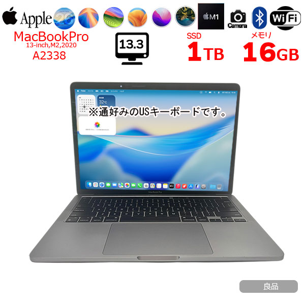 【中古パソコン】Apple MacBook Pro 13.3inch MYD92J/A A2338 2020 USキー 選べるOS TouchBar TouchID [Apple M1 16GB SSD1TB 無線 BT カメラ 13.3 Space Gray] :アウトレットsub_image1