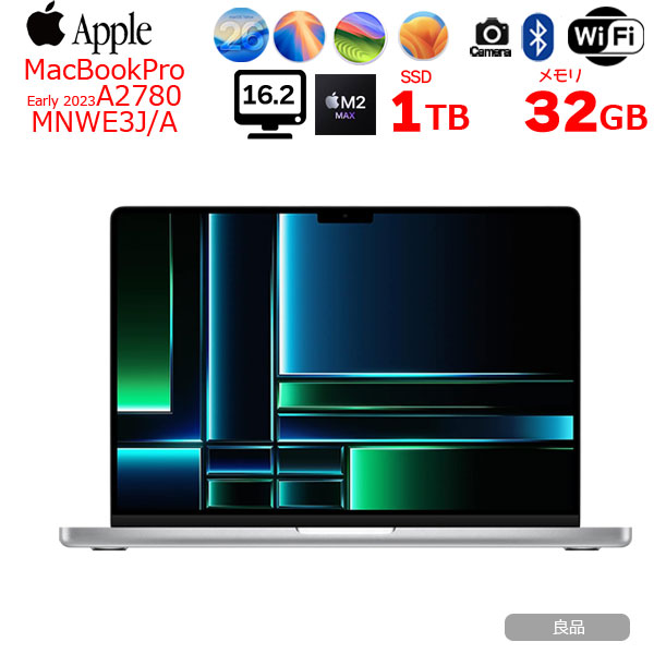 【中古パソコン】Apple MacBook Pro 16inch MNWE3J/A A2780 Early 2023 TouchID 38コアGPU [Apple M2 Max 12コア メモリ32G SSD1TB 無線 BT カメラ Silver ] :良品sub_image1