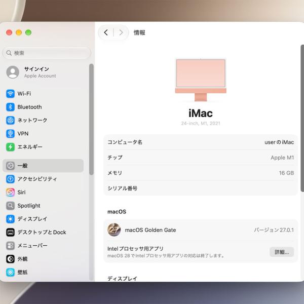 【中古パソコン】Apple iMac 24inch Z132 A2438 4.5K 2021 一体型 Touch ID [Apple M1 8コア メモリ16GB SSD1TB 無線 BT カメラ 24インチ Orange]:美品sub_image7