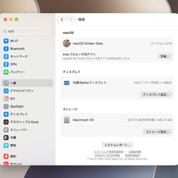 【今だけTYPE-Cハブ】【中古パソコン】Apple MacBook Air 13.6inch MC6T4J/A A3240 2025 TouchID [Apple M4 10コア メモリ16GB SSD256GB 無線 BT カメラ 13.6型 Sky Blue ] :美品sub_image8