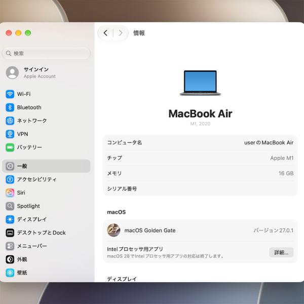 【中古パソコン】Apple MacBook Air 13.3inch MGN63J/A A2337 2020 選べるOS TouchID [Apple M1チップ 8コア 16GB SSD256GB 無線 BT カメラ 13.3 Space Gray] :アウトレットsub_image9