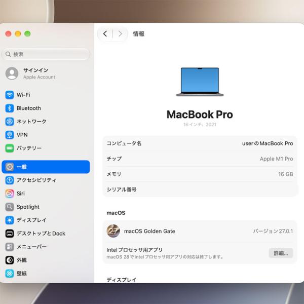 【中古パソコン】Apple MacBook Pro 16inch MK193J/A A2485 Late 2021 TouchID 選べるOS [Apple M1 Pro 10コア 16G SSD1TB 無線 BT カメラ 16.2 Space Gray]:アウトレットsub_image8