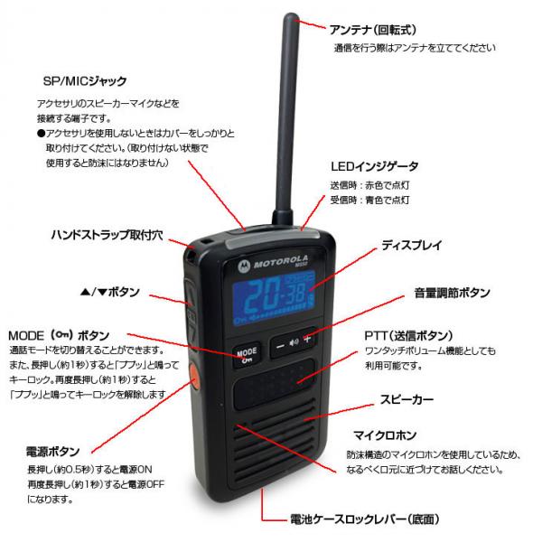 MOTOROLA SOLUTIONS MS50 特定小電力トランシーバー　(免許不要)小型軽量　カフェ レストラン　ワークレジャー　イベントに　142通グループ通信　2段階音質切り替え機能　新品バッテリーに交換済みsub_image1