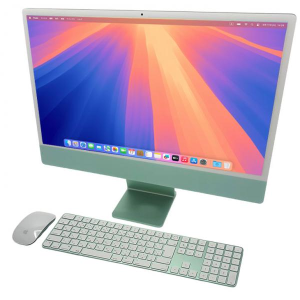 【中古】Apple iMac 24inch MGPJ3J/A A2438 4.5K 2021 一体型 選べるOS [Apple M1 8コア 16GB SSD1TB 無線 BT カメラ 24インチ 純箱 Green ]:美品sub_image8