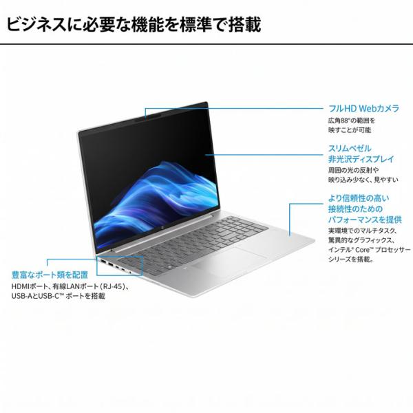 【■新品パソコン】 HP ProBook 4 G1iR 16 　C3TX3AT#ABJ  Windows11 第13世代 [Core 5 120U メモリ8GB SSD256GB 無線 カメラ テンキー 16.0型]:新品sub_image7
