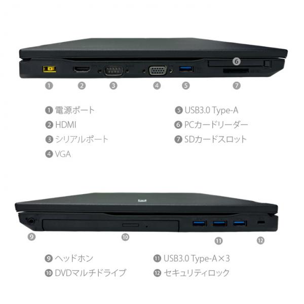 NEC VersaPro VK24MX-U 中古ノート 選べる Win11 or Win10 Office テンキー カメラ [Corei5 6300U メモリ8GB 256GB ROM 無線 15.6型 ] :良品sub_image7