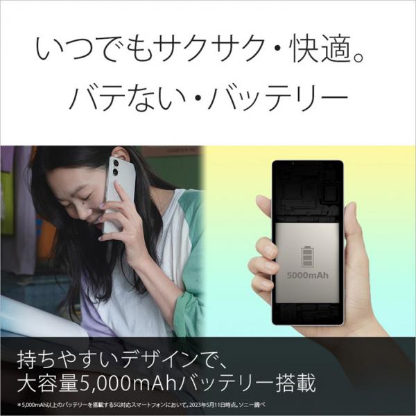 【SIMフリー】SONY Xperia 5V XQ-DE44 B2JPCX0 スマートフォン nanoSIM eSIM 指紋センサー [Snapdragon 8 Gen2 RAM8GB ROM256GB 6.1インチ Android ブラック]:美品sub_image8