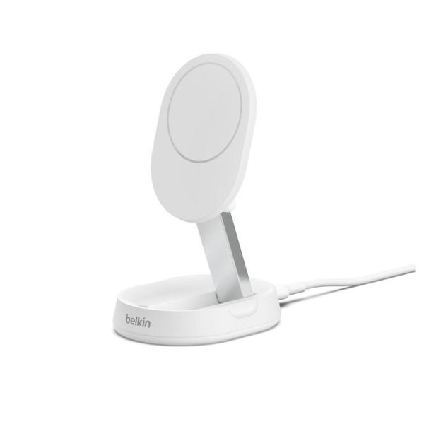 【新品】Belkin　WIA008btWH　ワイヤレス充電スタンド MagSafe対応 Qi2公式認証 iPhone スマートフォン(最大15W高速充電) スタンド&パッド切り替え 角度調整 コンパクト　iOSスタンバイモード対応　ホワイト　送料無料sub_image9