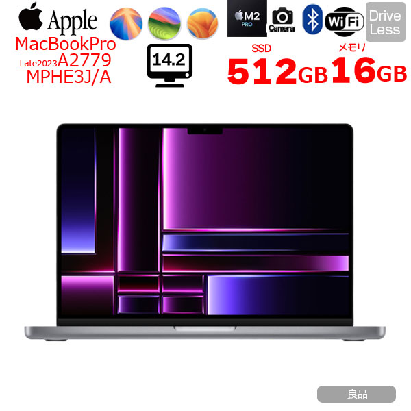Apple MacBook Pro 14.2inch MPHE3J/A  A2779 Early 2023 TouchID 選べるOS  [Apple M2 Pro 10コア 16GB SSD512GB 無線 BT カメラ 14.2 Space Gray 純箱] :良品sub_image1
