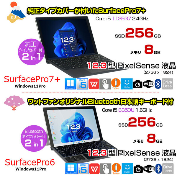 【2026年新春 運試し福袋 Surfaceガチャ】Microsoft Surface Pro6+新品Bluetoothキー or Pro7+純正キー Office 便利な付属品(7in1ハブ ペン　マウス):福袋sub_image3
