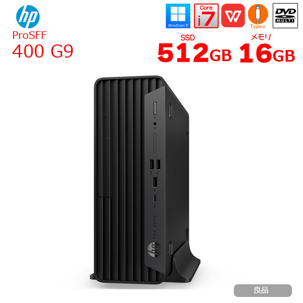 【中古パソコン】HP Pro SFF 400 G9 省スペースデスク 2画面同時出力 Win11 第12世代[Core i7 12700 メモリ16GB SSD512GB マルチ]:良品sub_image1