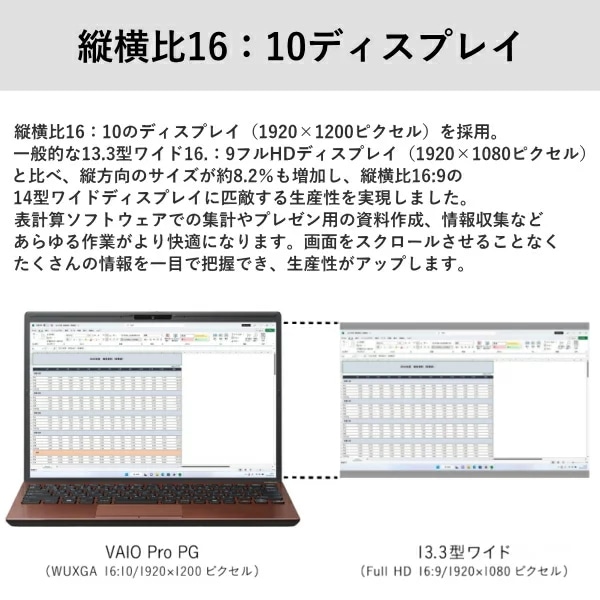 【■新品ノートパソコン】VAIO ProPG VJPG324000001 VAIO Pro PG  ノート Win11  Core 5-120U メモリ16GB SSD256GB 無線 カメラ BTsub_image6