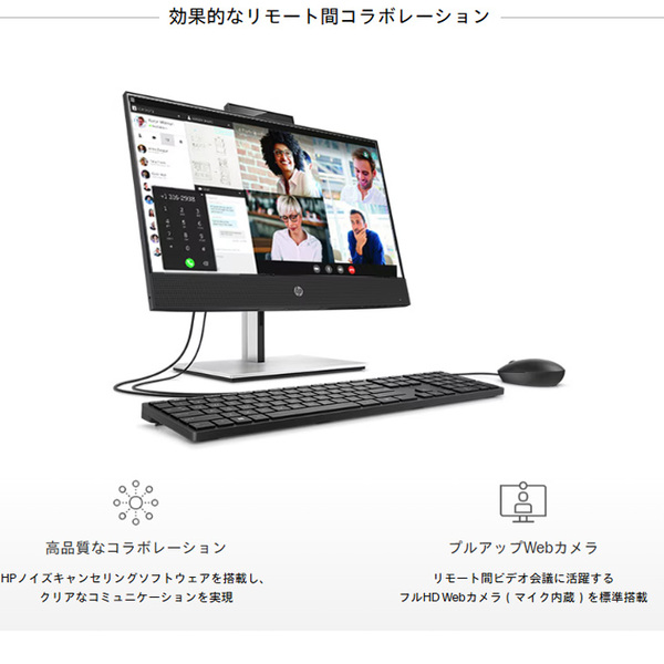 【中古パソコン】HP ProOne 600G6 AIO 一体型 デスクトップ パソコン Office Win11 第10世代 無線キー・マウス付[Core i5 9500T 16GB 512GB カメラ 21.5型]:良品sub_image3