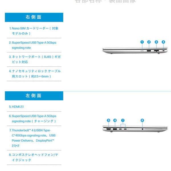 【中古パソコン】HP EliteBook 630 G11　 Win11Pro [Core Ultra 5 125U メモリ16GB SSD512GB 無線 カメラ Type-C フルHD 13.3型] :良品sub_image3