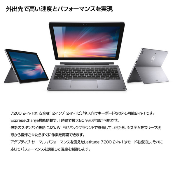 【中古パソコン SIMフリー】DELL LATITUDE 7200 2in1 タブレットノート Office Win11 第8世代[Corei5 8365U 16GB SSD256GB 無線 カメラ 12.3]:良品sub_image2