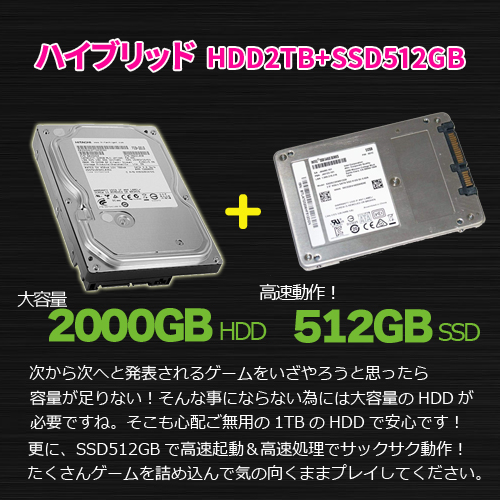 【中古パソコン】HP ELITE8300CMT  ハイブリッド ゲーミングパソコン GTX1650 OC 4GB搭載 [Corei7 3770 3.4GHz メモリ16GB　HHD2TB+SSD512GB　マルチ]:良品sub_image3
