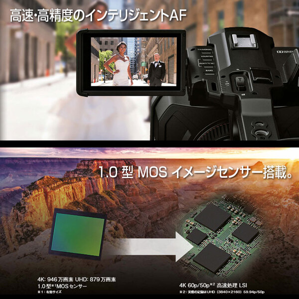 Panasonic AG-UX180 4Kメモリーカードカメラレコーダー　広角24mm 光学20倍ズーム 1.0型好感度MOSセンサー搭載 業務用4Kカムコーダー マイク:アウトレットsub_image5