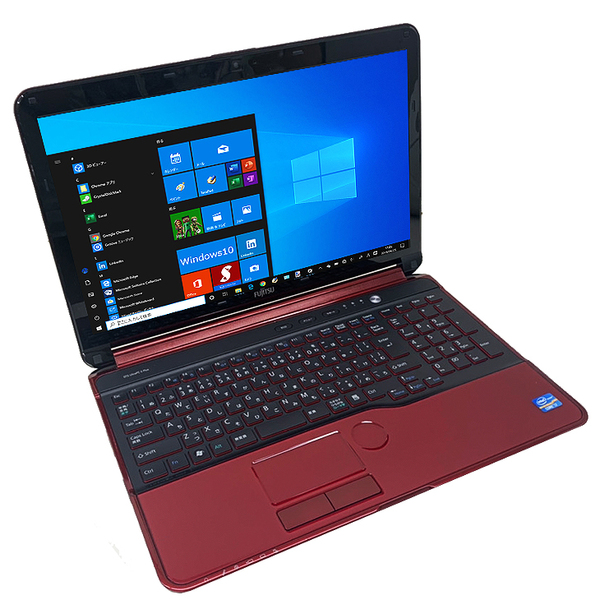 【中古パソコン】富士通 LIFEBOOK AH56/HR 中古 ノートOffice Win10 第3世代[Core i7 3610QM メモリ8GB SSD256GB Blu-ray テンキー カメラ 15.6型 レッド] :良品sub_image1