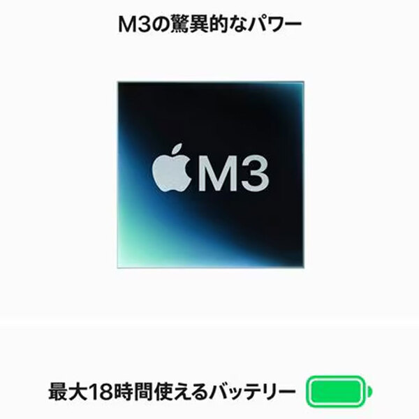 【中古パソコン】Apple MacBook Air 13.6inch MRXN3J/A  A3113 2024 TouchID [Apple M3 8コア 8GB SSD256GB 無線 BT カメラ Spacegray 純箱 ] :美品sub_image2