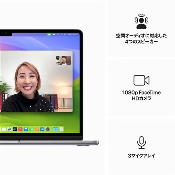 【中古パソコン】Apple MacBook Air 13.6inch MRXN3J/A  A3113 2024 TouchID [Apple M3 8コア 8GB SSD256GB 無線 BT カメラ Spacegray 純箱 ] :美品sub_image4