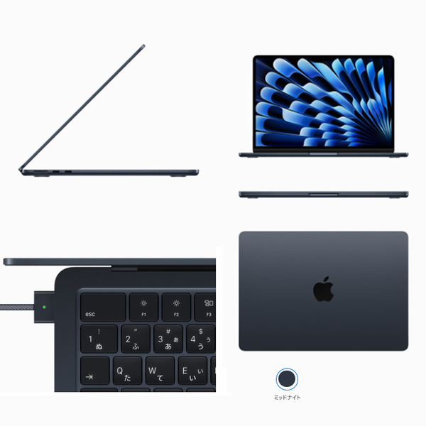 【中古パソコン】Apple MacBook Air 13.6inch MRXW3J/A A3113 2024 TouchID [Apple M3 8コア 8GB SSD512GB 無線 BT カメラ Midnight 純箱] :美品sub_image6