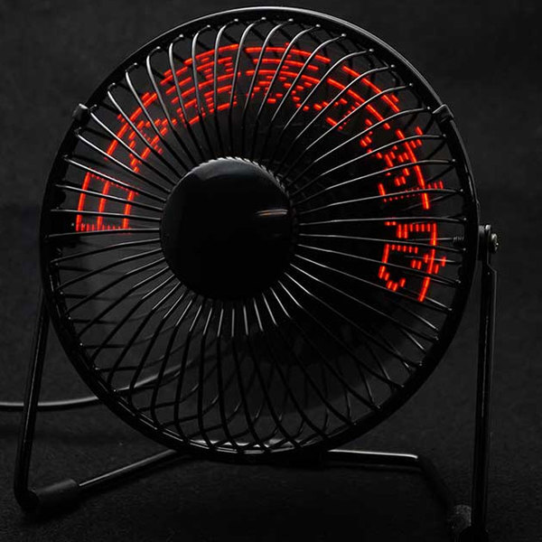 AREA エアリア　ULELFAN-BK3 メッセージforファン　好きな文字や絵柄を記憶して表示できる USBファン　扇風機　USB LED 日本語 英語 ひらがな カタカナ 絵柄sub_image1