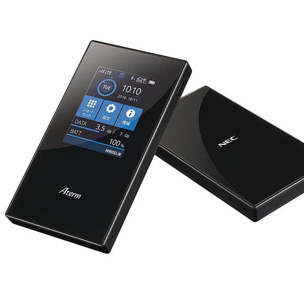 NEC Aterm MR05LN モバイルルーター自動SIM切り替え LTE [デュアルSIM nanoSIM×2　SIMフリー　無線ac/n/a(5GHz)　n/g/b(2.4GHz)　ブラック ]:良品sub_image1