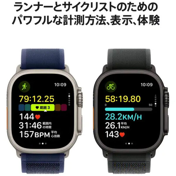 【中古 SIMフリー】アップルウォッチ Apple WatchUltra2(GPSセルラー)49mm MX4R3J/A A2986 [ブラックチタニウムケース ダークグリーンアルパインループ]:美品sub_image5